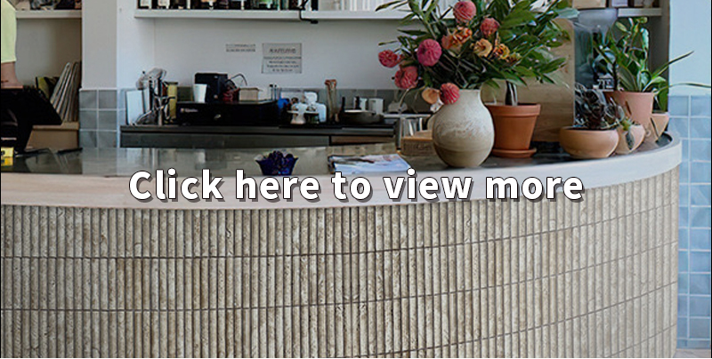 Factory Wholesale High-quality Natural Travertine Stone Mosaic Tile Concave-convex Marble Mosaic Lines for Indoor Walls Design details