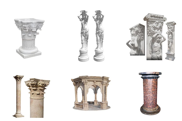 product upscale ornamental handmade granite decor home pedestals hollow columns stone gate pillar column-0