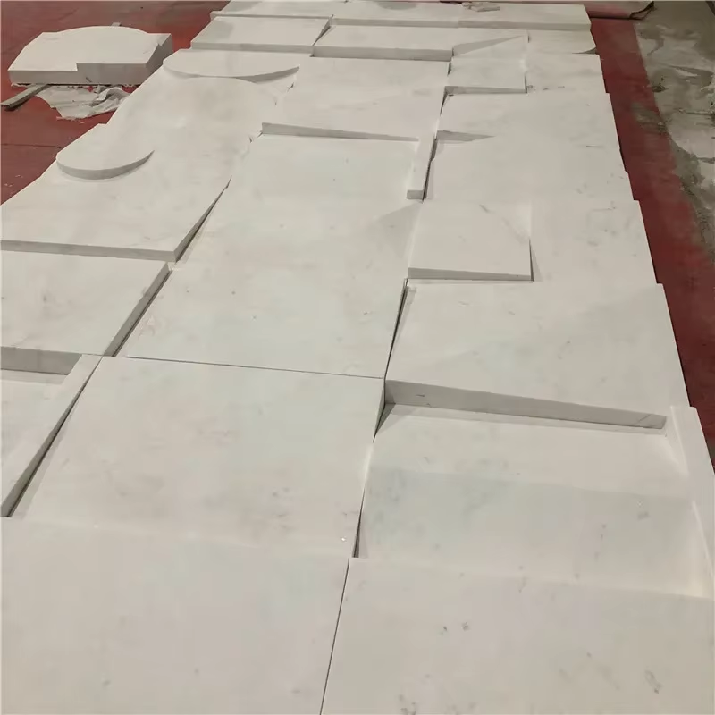 product cnc engraved 3d bianco carrara white marble polished decorative stone wall panel tiles 1 year warranty for hotel interior design-1