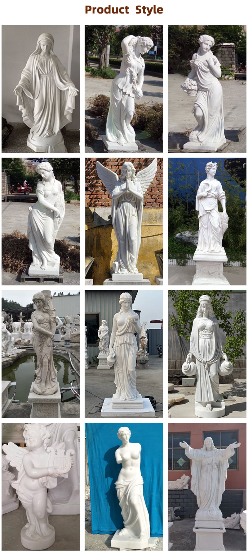 Customized Hand Carved Western Style Angel Figure Carvings factory