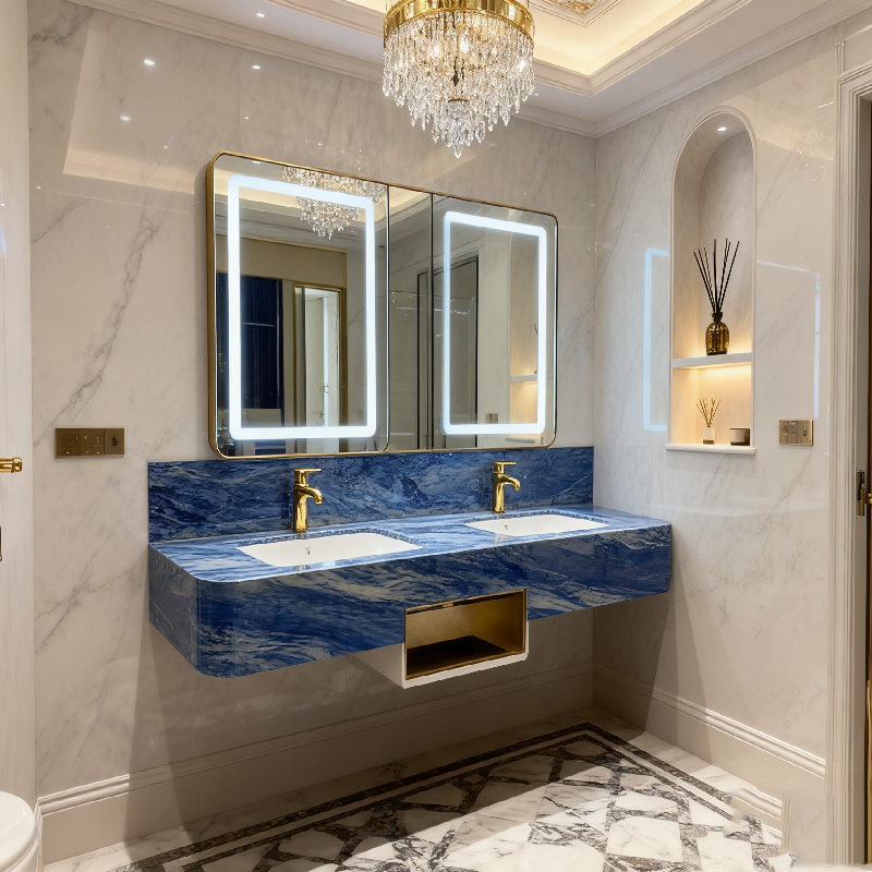 product modern natural stone azul macaubas low marble sink for hotel villa washroom bathroom water resistant eco friendly customizable-6
