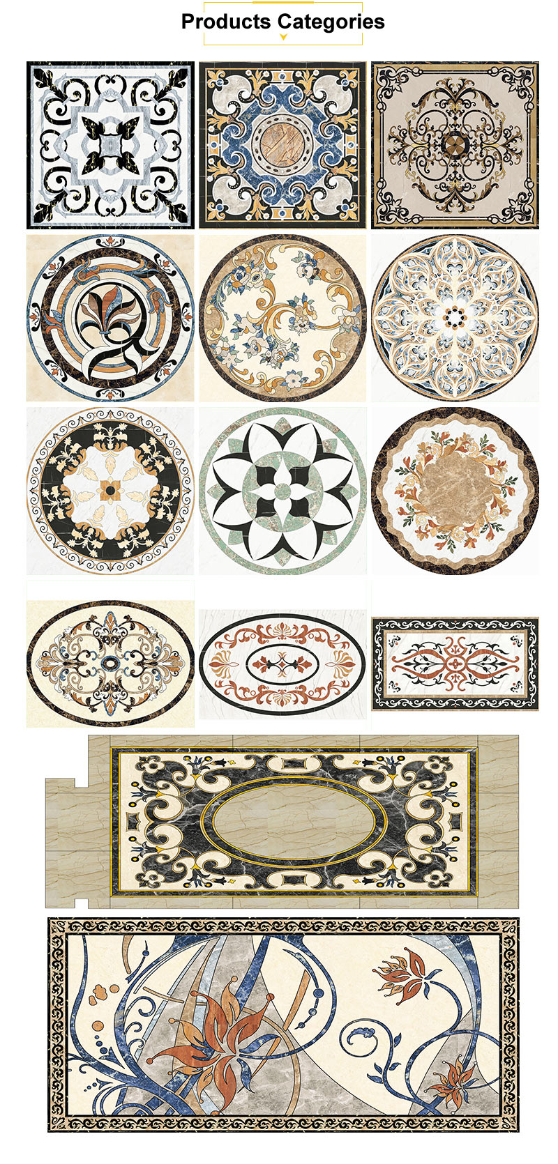 Modern Hotel Waterjet Machine Cut Polished Good Design Floor Tile Water Jet Pattern Cut-to-Size Products CN;FUJ Natural Dolomite supplier