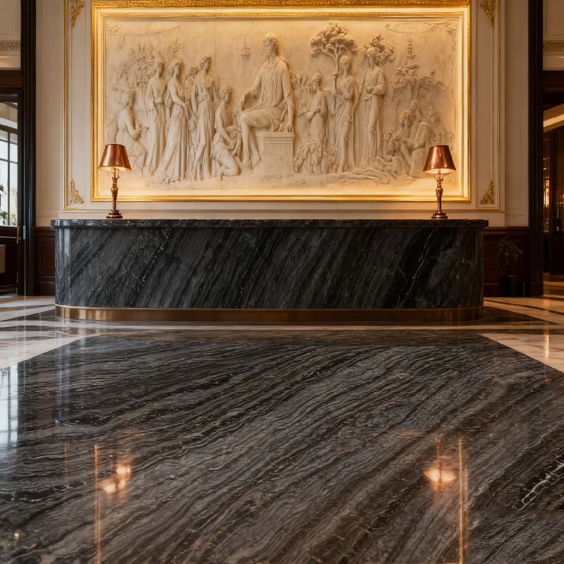 product natural stone antique wood grain marble modern polished waterproof floor tiles 1 year warranty for indoor apartment villa use-4