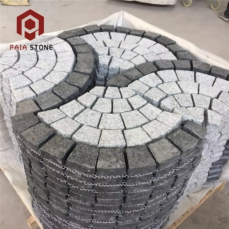 product cheap flamed granite decorative driveway paving stone mesh backed car parking outdoor landscaping stone pavers-3