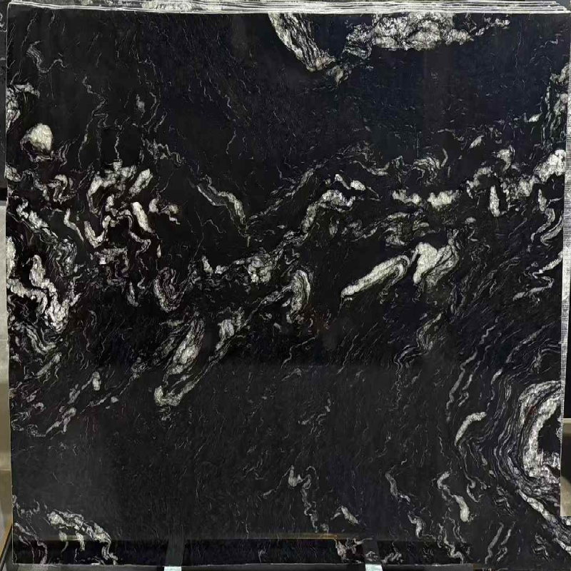product natural stone absolute black marble slab floor tiles modern polished waterproof villa indoor flooring with 1 year warranty567-7