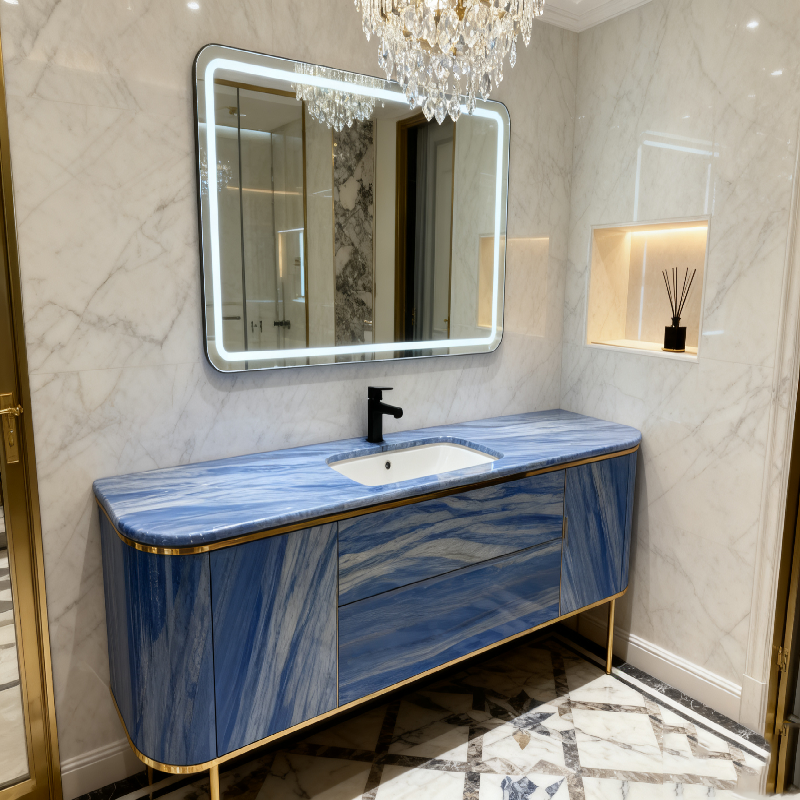 product modern natural stone azul macaubas low marble sink for hotel villa washroom bathroom water resistant eco friendly customizable-4