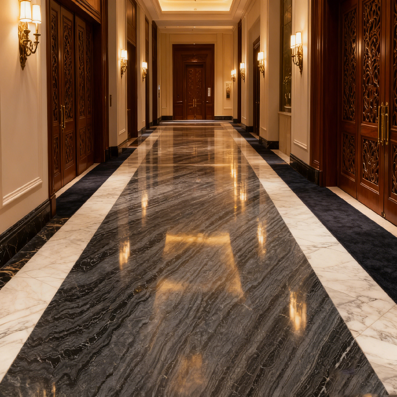 product natural stone antique wood grain marble modern polished waterproof floor tiles 1 year warranty for indoor apartment villa use-3