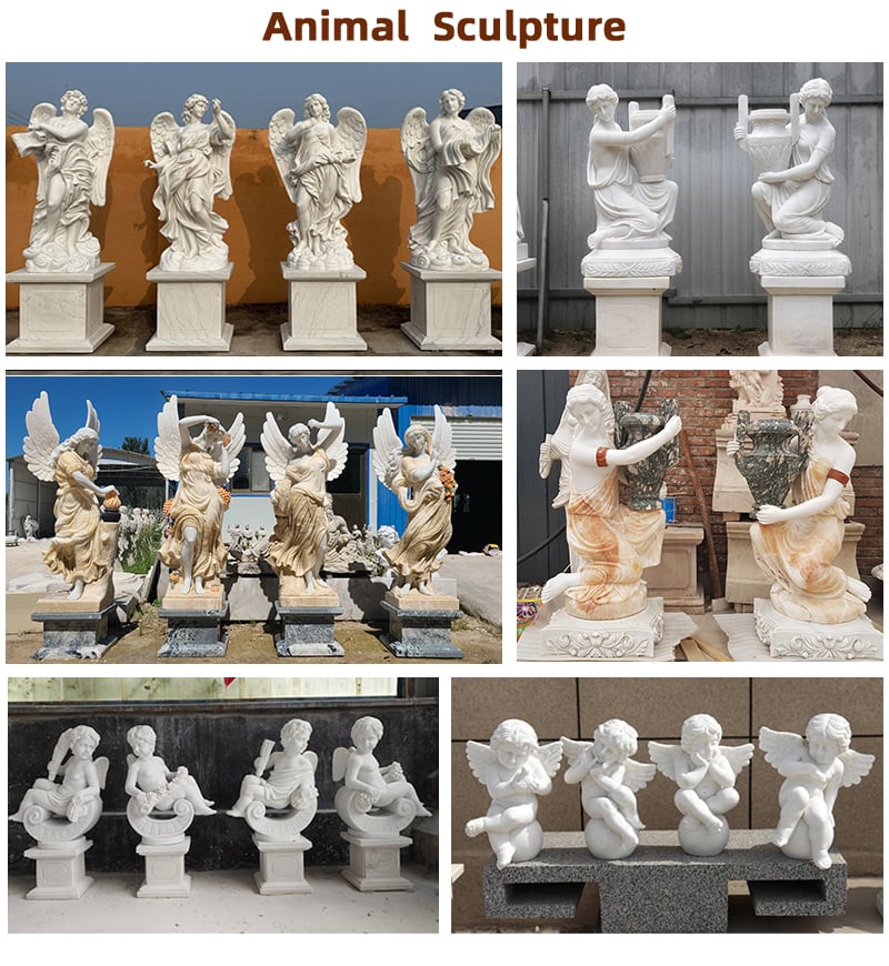 Customized Hand Carved Western Style Angel Figure Carvings factory