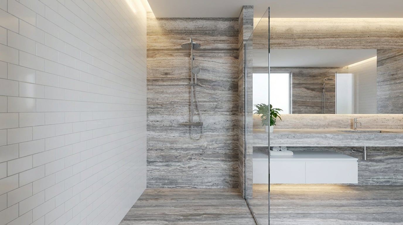 product paia stone pim silver travertine bathroom wall floor tiles vanity countertop slabs cut to size luxury polished water resistant-2