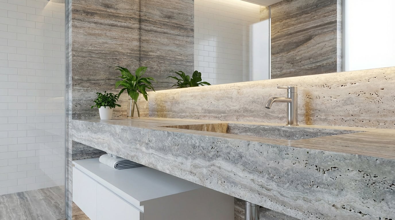 product paia stone pim silver travertine bathroom wall floor tiles vanity countertop slabs cut to size luxury polished water resistant-3