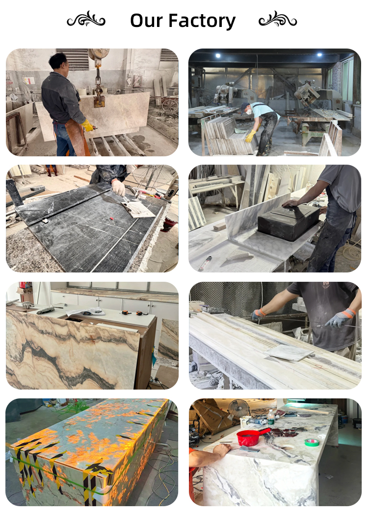 Paiastone Arabescato Carrara White Marble Polished Modern Kitchen Worktop manufacture