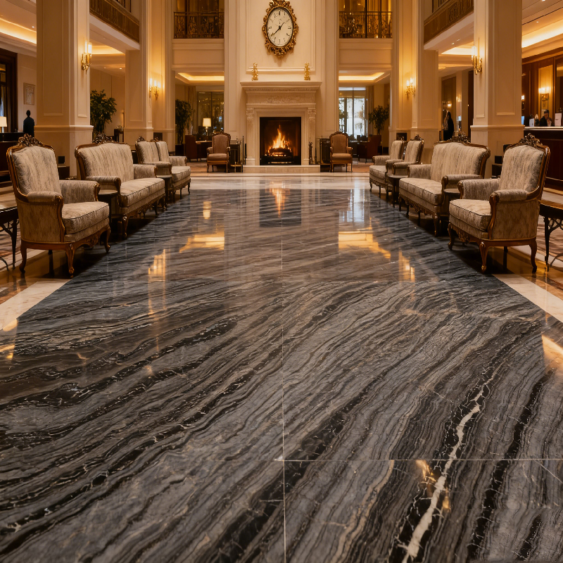 product natural stone antique wood grain marble modern polished waterproof floor tiles 1 year warranty for indoor apartment villa use-2