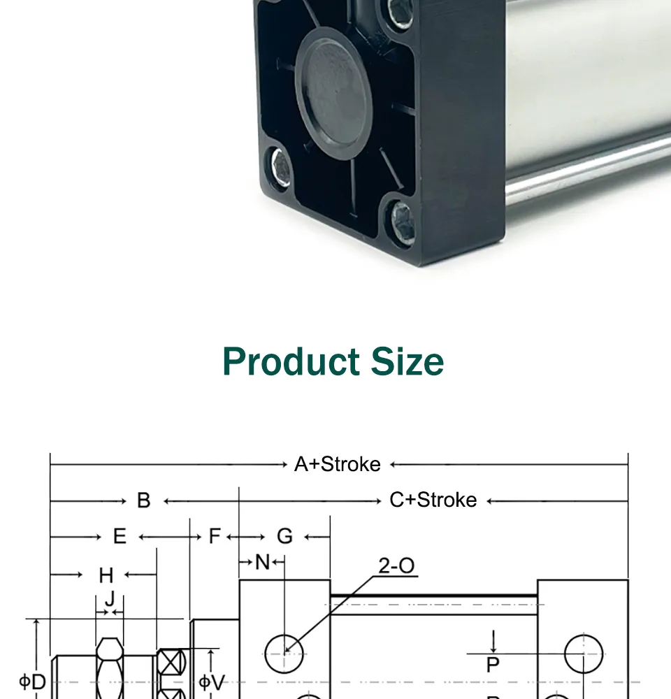 SC series And Sc-eu Series Pneumatic Air Cylinder Double Acting Type Aluminum Seal Kits Piston Cylinder With Magnet factory