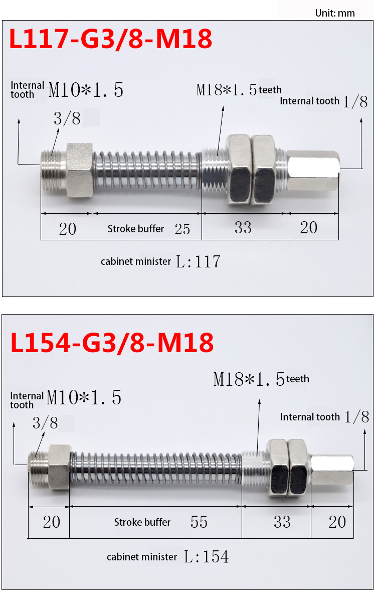 Industrial vacuum sucker l176-g3/8-m18 vacuum sucker stroke with SAB saf buffer support hardware 25/55/75/100 manufacture