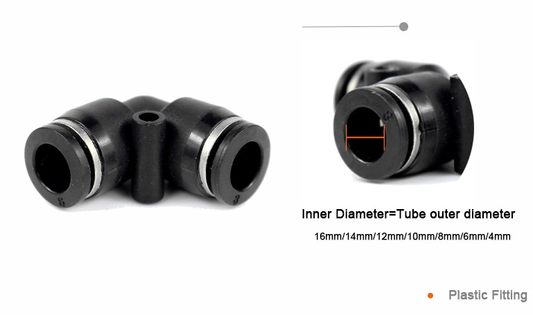 Pneumatic Machine Cylinder Parts Accessories Push to Connect Pneumatic Air Tube Fittings Connector Price 1/8 details