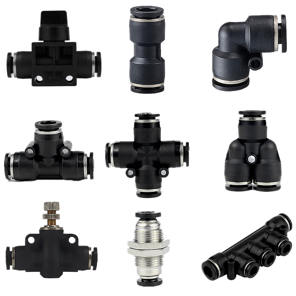 Pneumatic Machine Cylinder Parts Accessories Push to Connect Pneumatic Air Tube Fittings Connector Price 1/8 factory