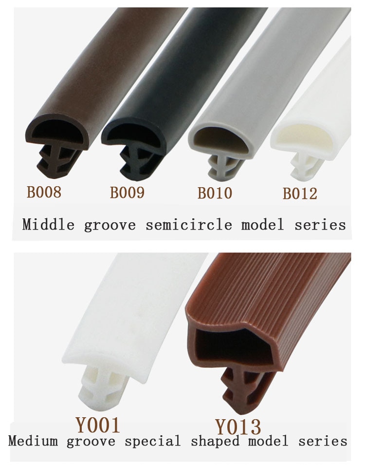 Customized wooden door window rubber seal strip sound insulation dustproof silicone rubber sealing strip gap filler strip factory