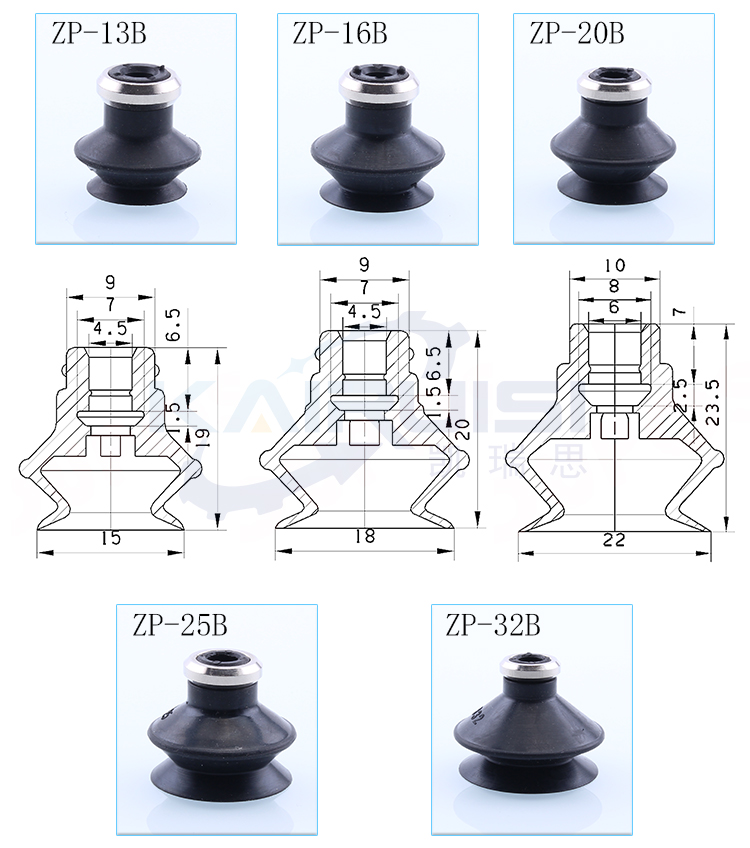 Bellows vacuum sucker zp-10 sucker manipulator accessories pneumatic silicone rubber vacuum sucker supplier