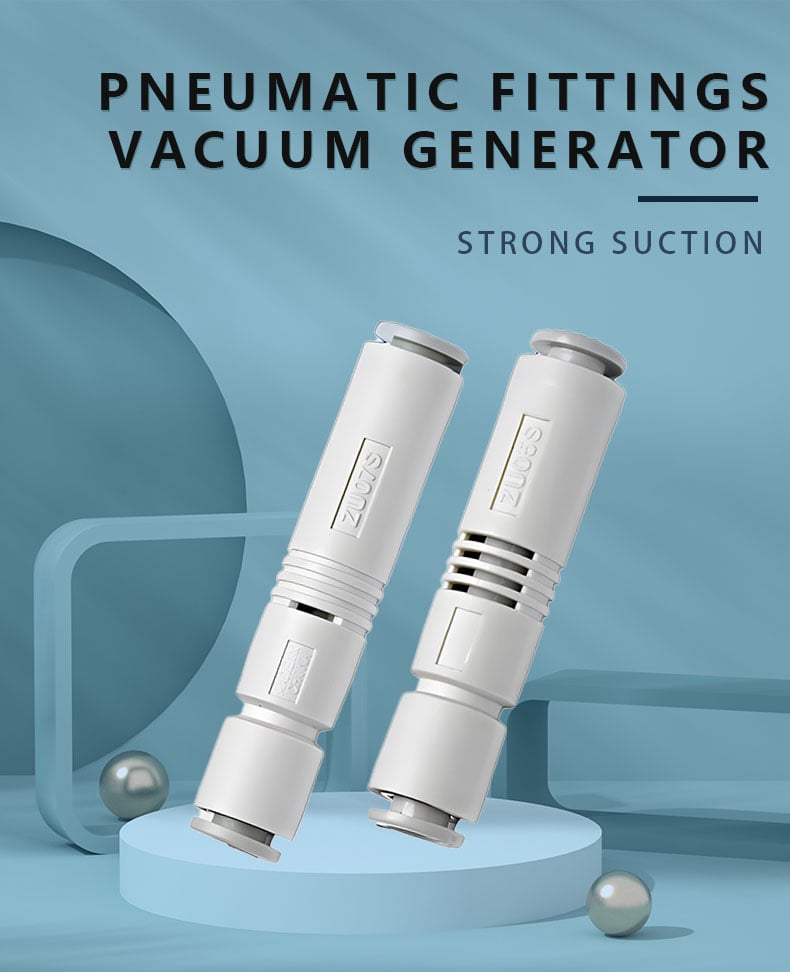 High suction Pipe type ZU05S white tubular vacuum ejector pneumatic vacuum generator manufacture