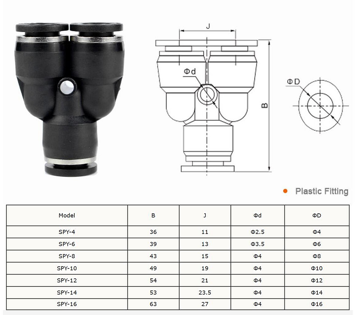 Pneumatic Machine Cylinder Parts Accessories Push to Connect Pneumatic Air Tube Fittings Connector Price 1/8 manufacture