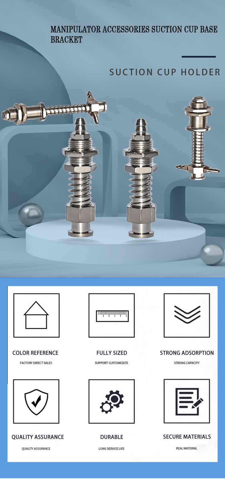 pneumatic fitting connector M10 pneumatic parts  vacuum suction cup support types of brackets hardware manufacture