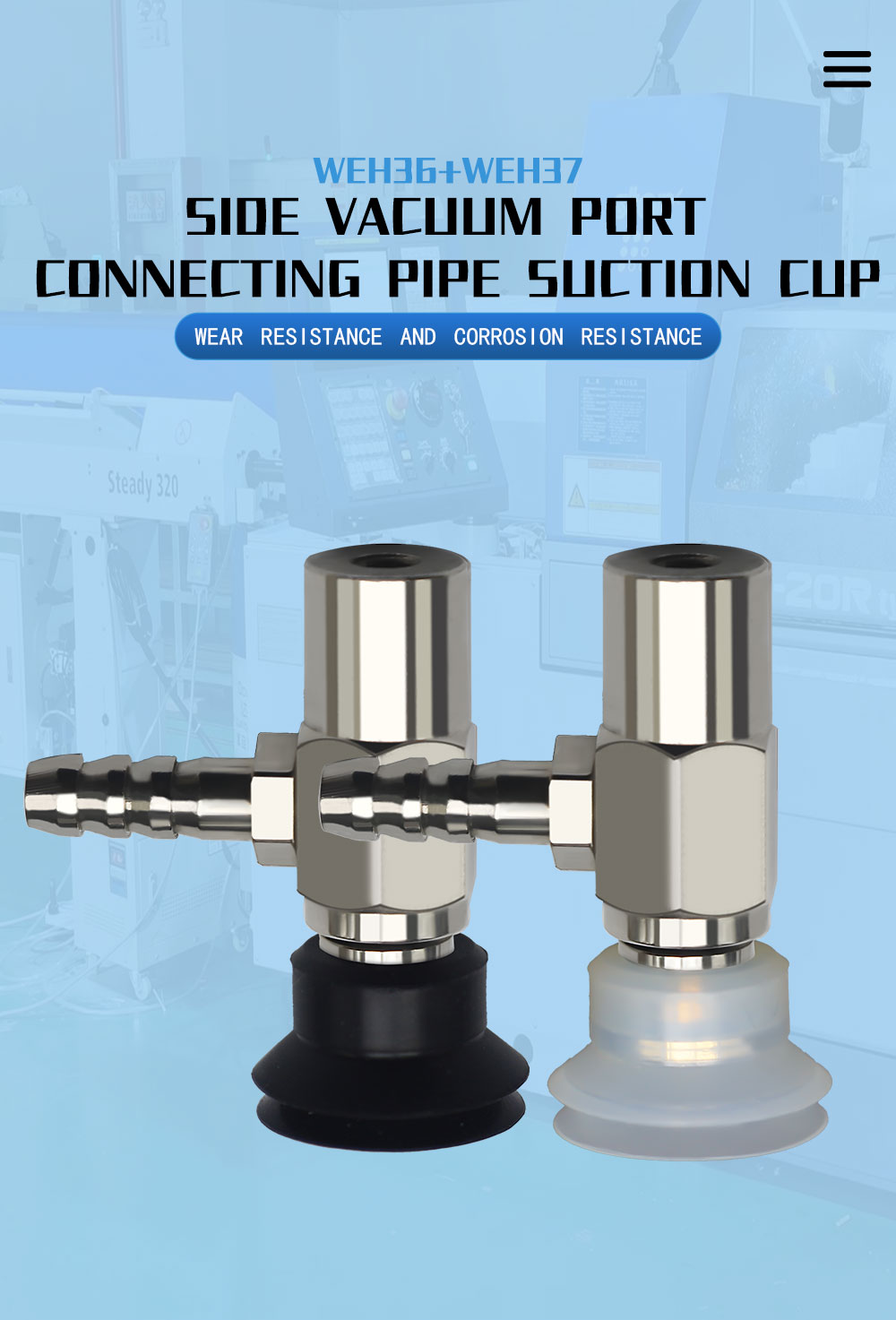 pneumatic fittings tool flag M50 silicone suction cups strong bowl wall suction cups supplier