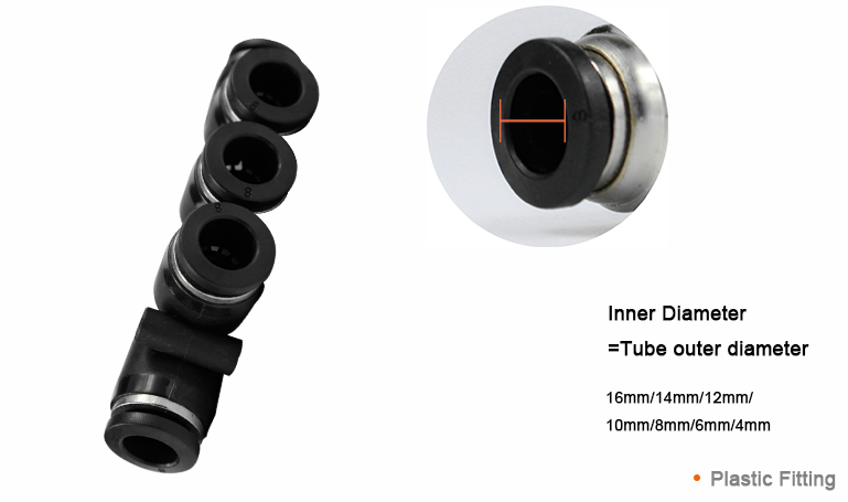 Pneumatic Machine Cylinder Parts Accessories Push to Connect Pneumatic Air Tube Fittings Connector Price 1/8 factory