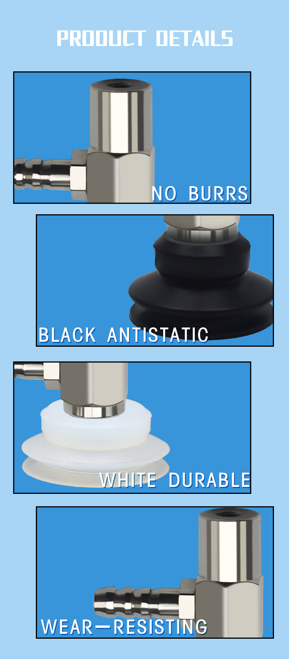 pneumatic fittings tool flag M50 silicone suction cups strong bowl wall suction cups supplier