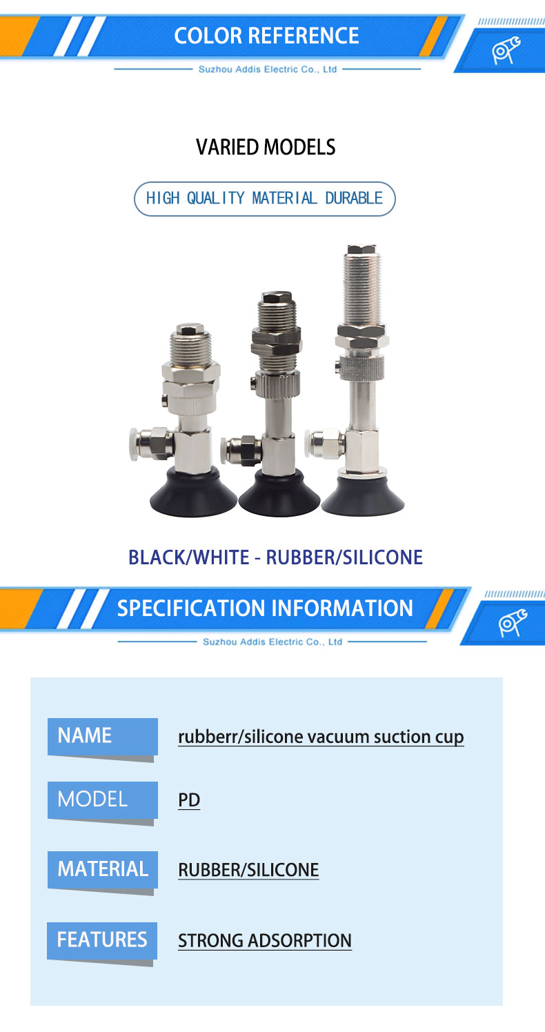 industrial robot arm pneumatic fittings rubber silicone screw glass vacuum suction cup factory