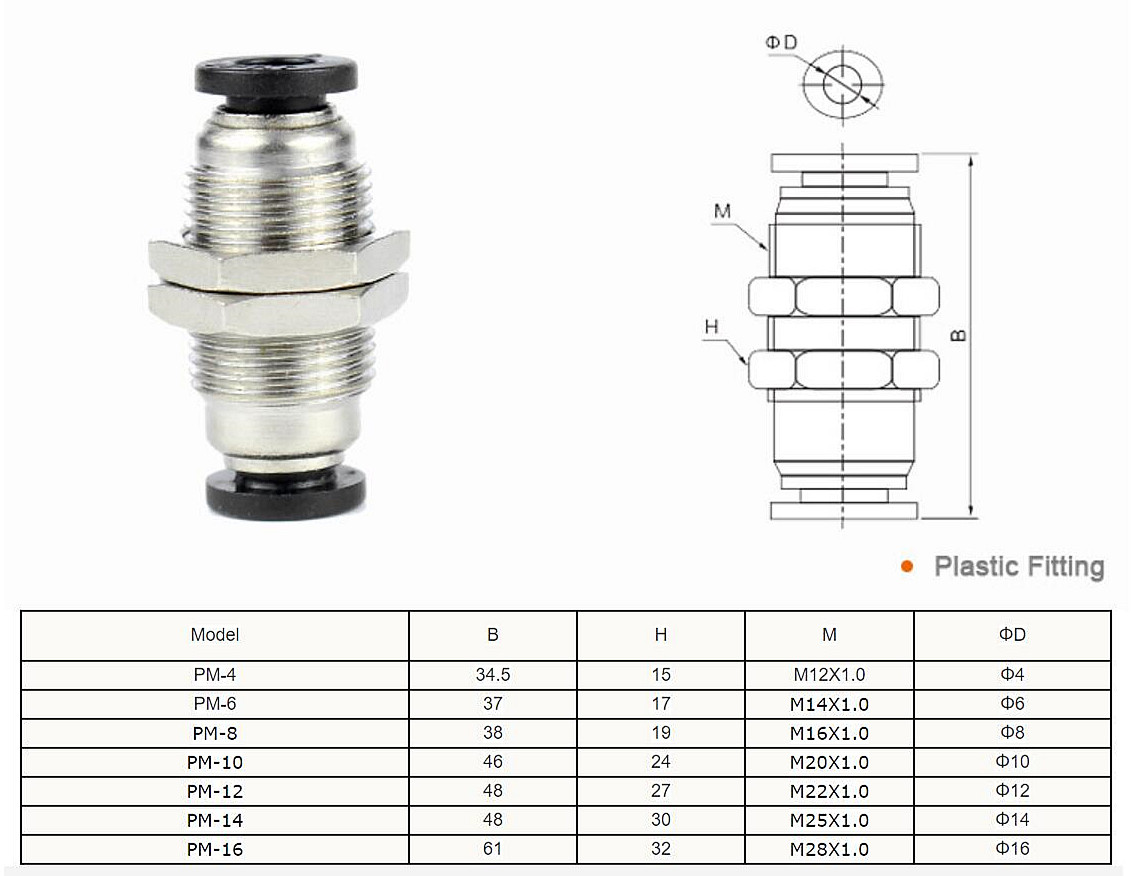 Pneumatic Machine Cylinder Parts Accessories Push to Connect Pneumatic Air Tube Fittings Connector Price 1/8 supplier