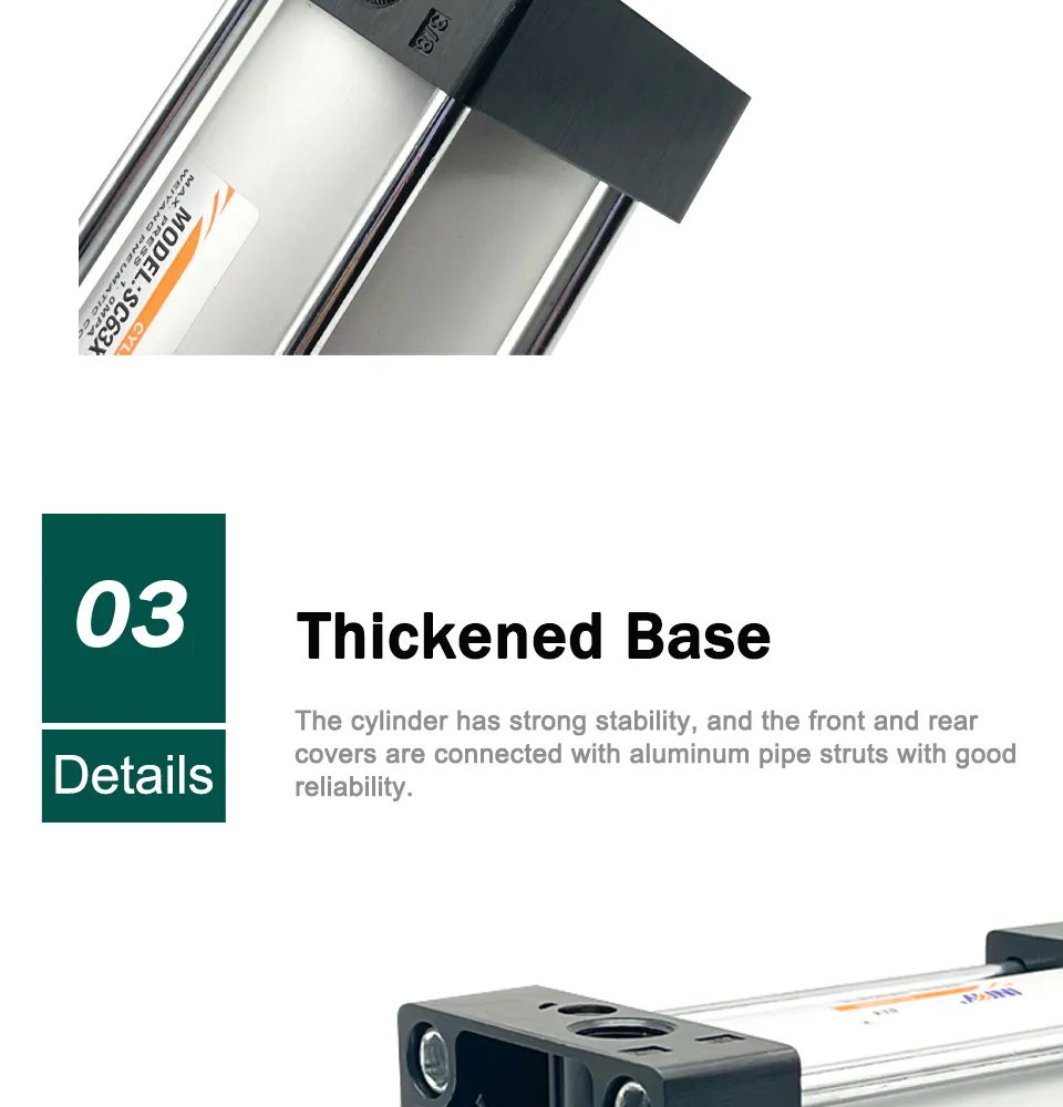 SC series And Sc-eu Series Pneumatic Air Cylinder Double Acting Type Aluminum Seal Kits Piston Cylinder With Magnet details