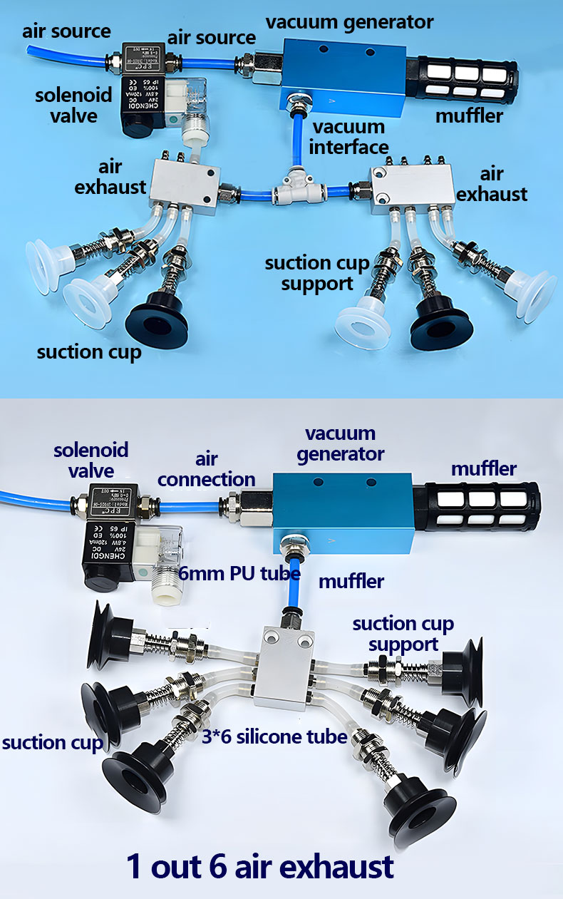 vacuum ejector solenoid valve muffler suction cup pneumatic vacuum generator suit details