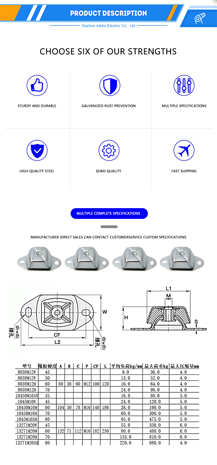 MARINE TYPE Bell type engines generator sets parts rubber damper isolation shock absorber anti vibration mounts details