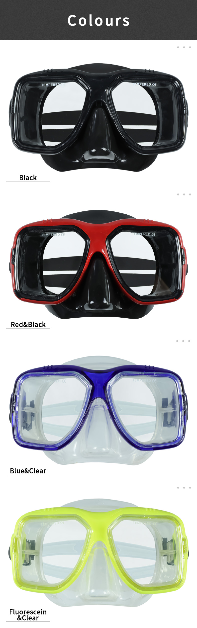 High Quality Snorkel Mask Origin Tempered Glass Diving Mask Swimming Sports Training  Spearfishing Diving Mask manufacture