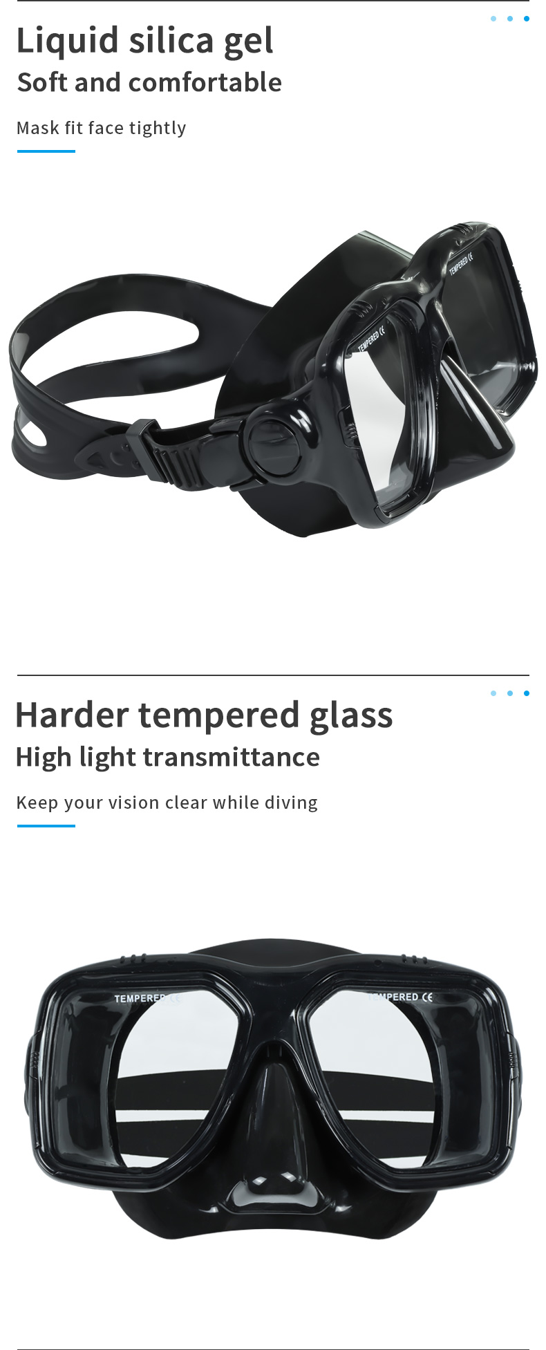 High Quality Snorkel Mask Origin Tempered Glass Diving Mask Swimming Sports Training  Spearfishing Diving Mask factory