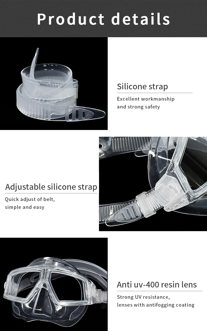 Light type Resin Lens Anti-Fog Free Diving Mask supplier