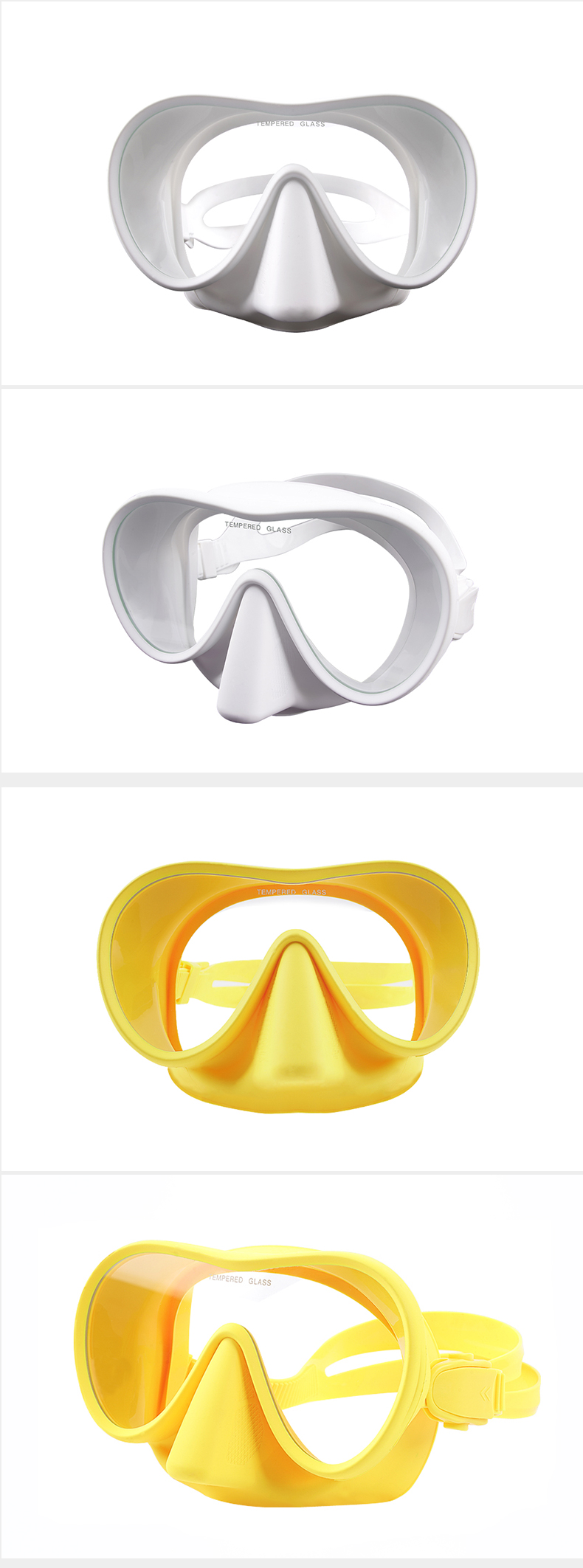 New all-inclusive silicone diving goggles solid color single-sided diving mask free diving mask manufacture