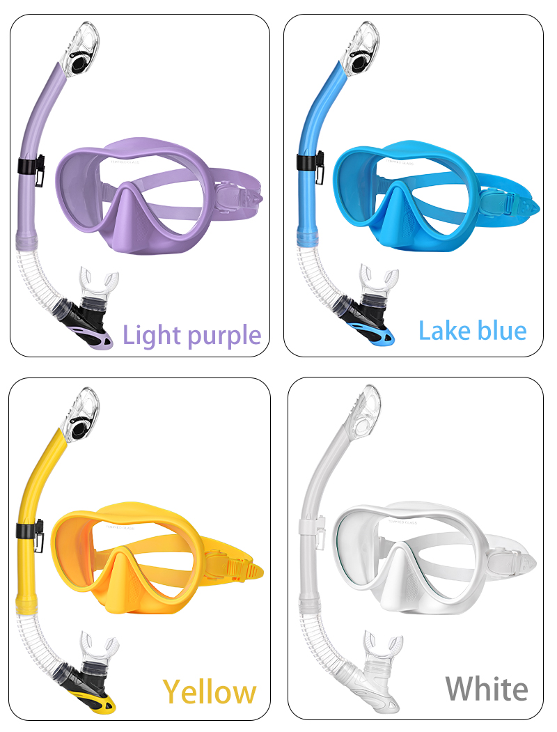 ZMZ DIVE coated Tempered Glass single lens scuba diving Goggles Dry Top snorkeling Mask and Snorkel Set manufacture
