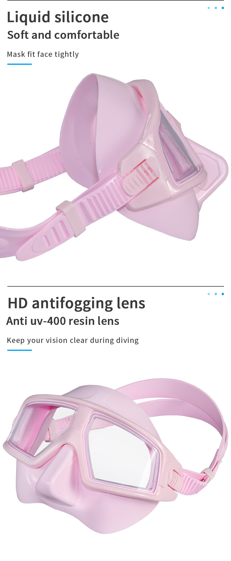 2023 Best Selling Product Silicone PC Material UV Resistant Anti-fog Transparent Freediving Diving Mask factory