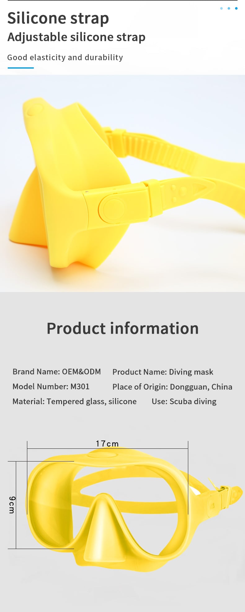 Diving equipment Frameless safe glass low volume snorkel mask oval water spearfishing scuba diving mask factory