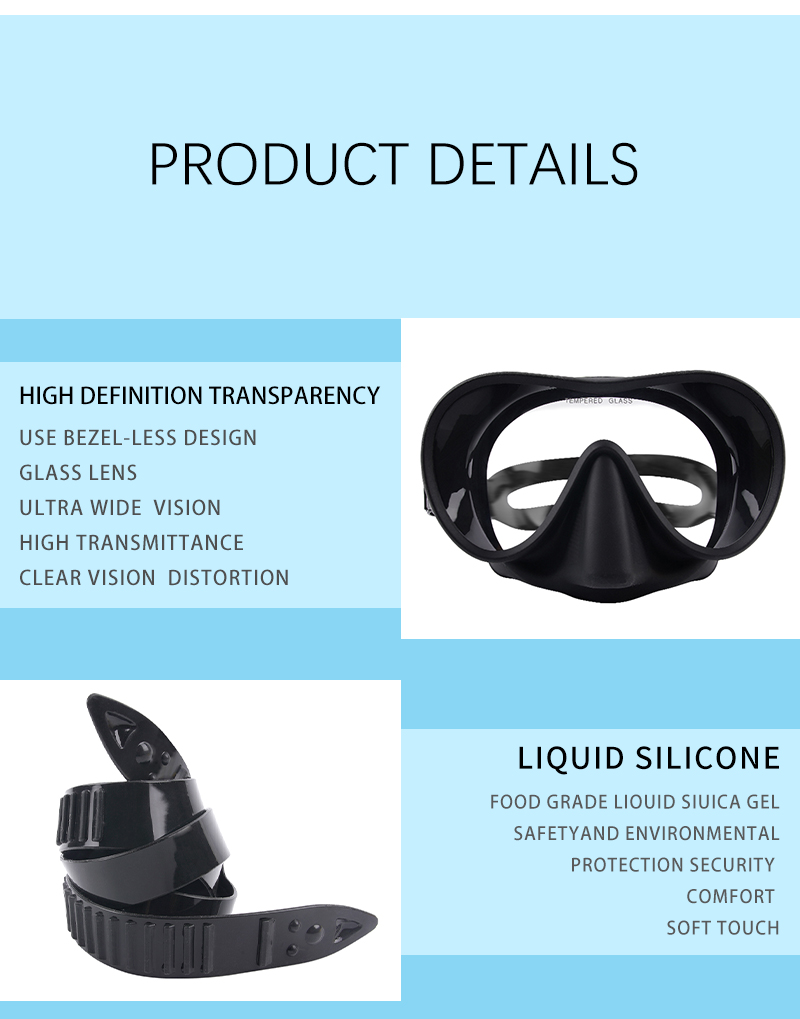 ZMZ DIVE coated Tempered Glass single lens scuba diving Goggles Dry Top snorkeling Mask and Snorkel Set manufacture