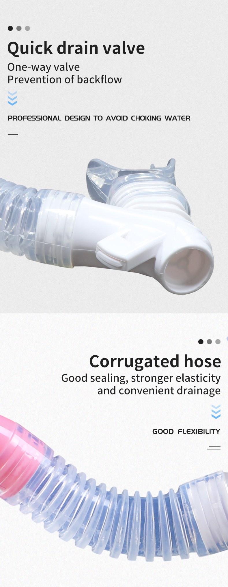 New Arrival Sport Training Underwater Swimming Safety Silicone PVC Mouthpiece Available Dry Diving Snorkel For Kids factory