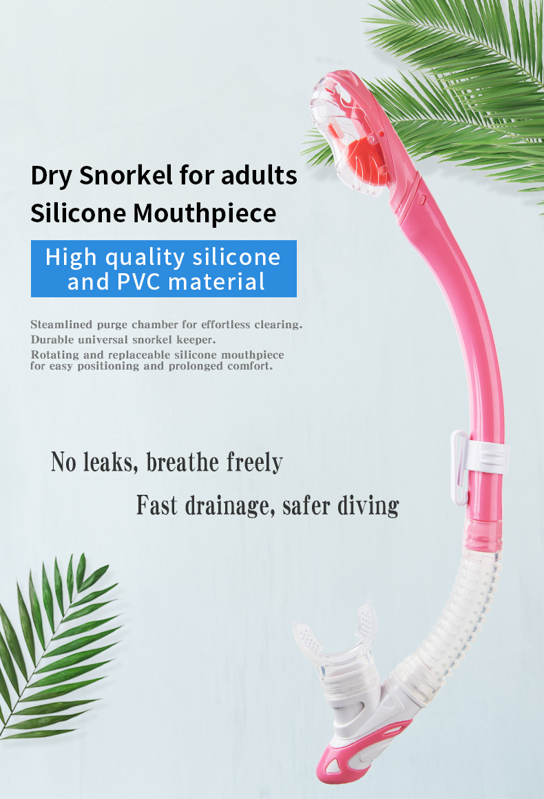 Professional Design Corrugated Hose Silicone Mouthpiece Portable Clasp Breathing Tube Free Diving Scuba Full Dry Diving Snorkel supplier