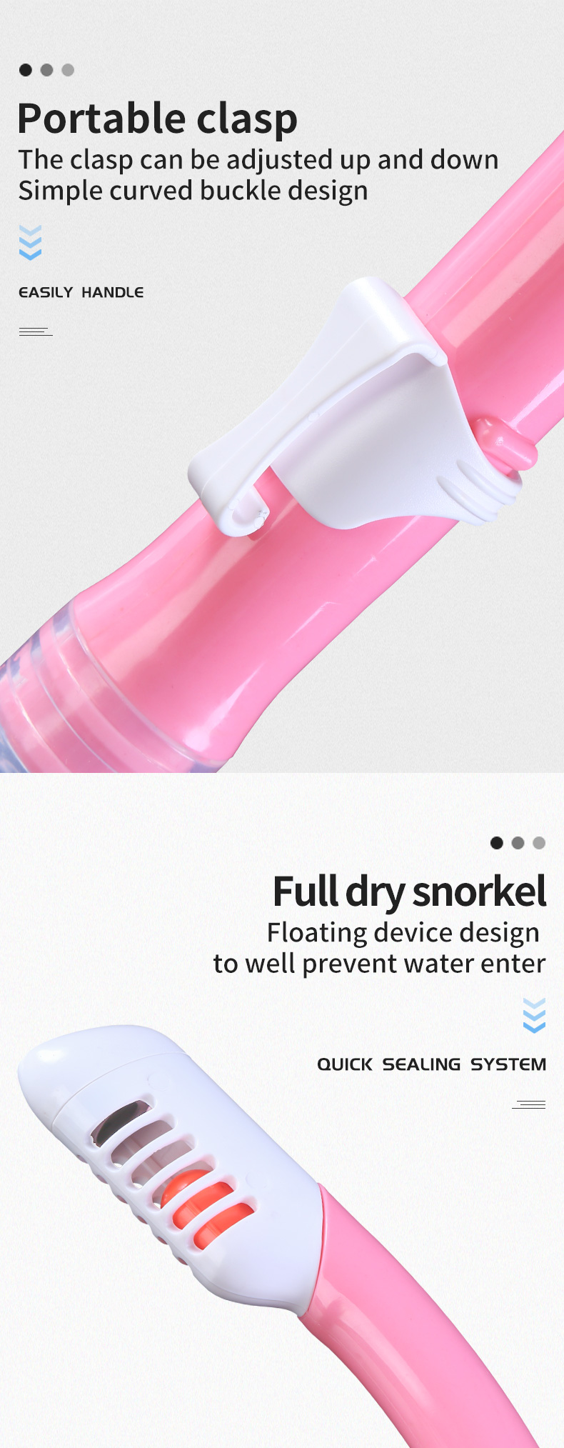 New Arrival Sport Training Underwater Swimming Safety Silicone PVC Mouthpiece Available Dry Diving Snorkel For Kids details