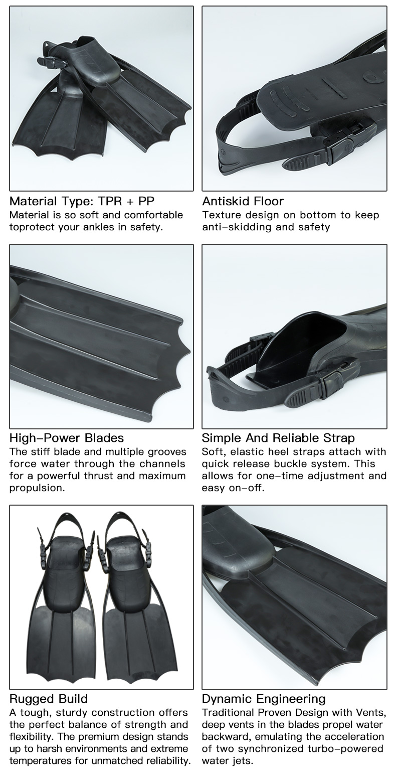 2021Trendy Diving Jet Fins Open Heel Scuba Fins Easy Adjustable Snorkeling Training diving Fins for Adult manufacture