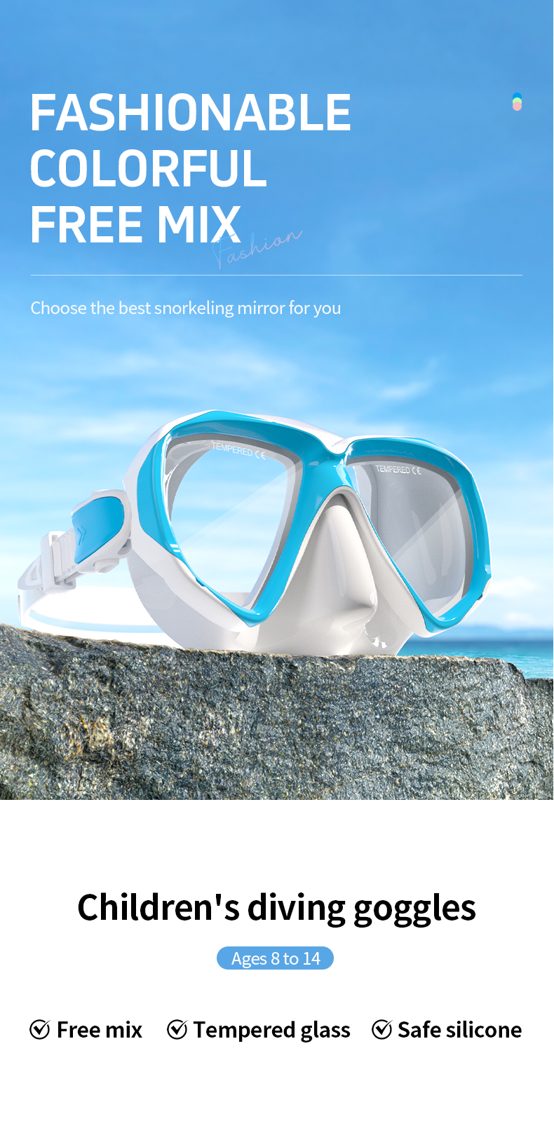 2024 exclusive wholesale of the latest children's diving goggles snorkeling glasses Kid Diving Mask details