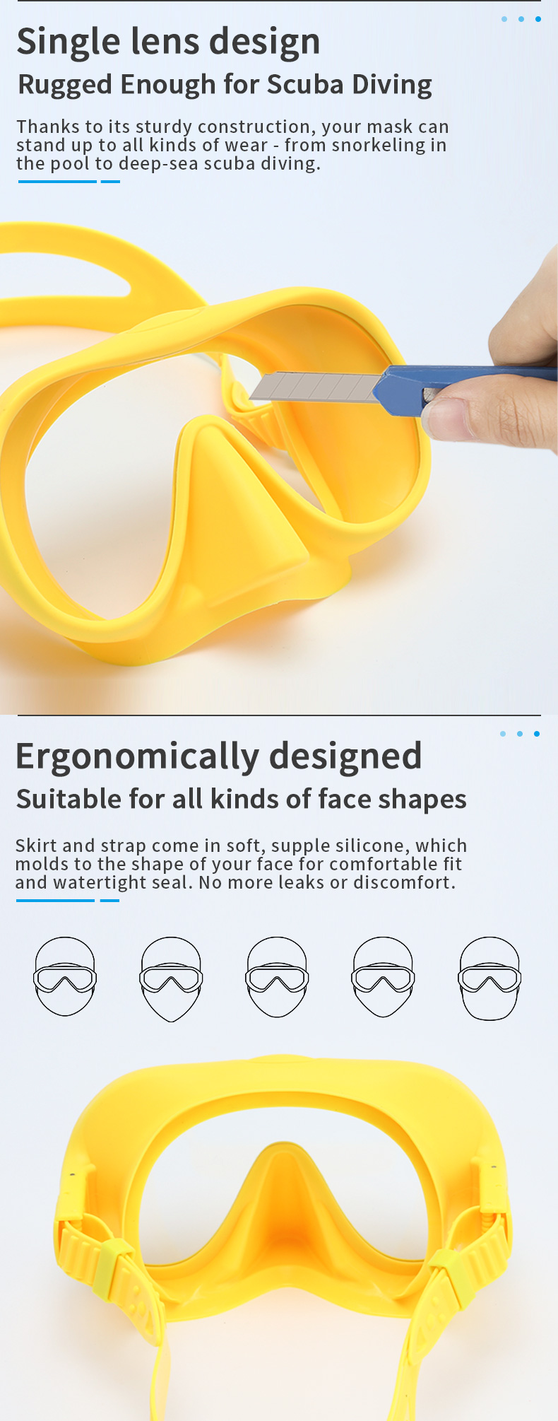 Safety Silicone Mouthpiece Frameless Single Tempered Glass Lens Dry Snorkel PVC Tube Oem Adult Scuba Divng Mask Snorkeling Set supplier