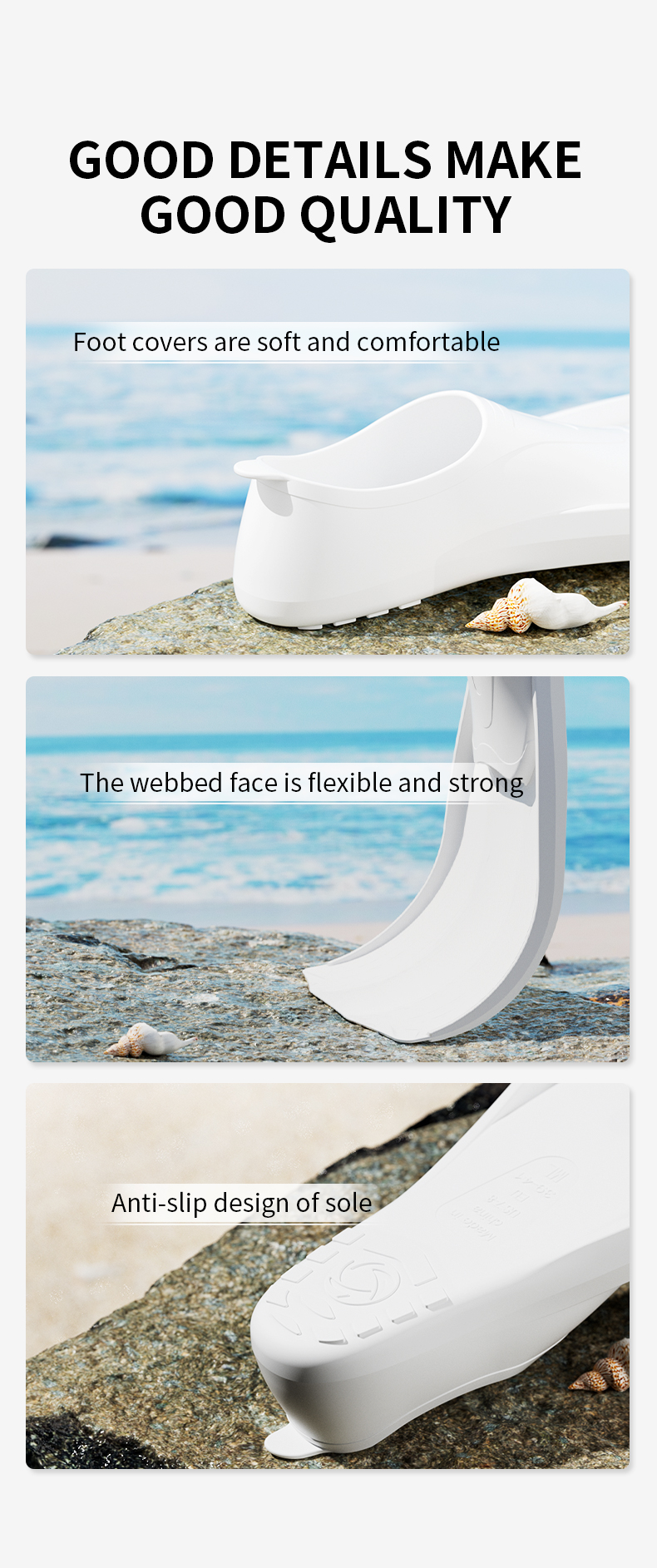 Upgraded version Divers Swim Fins Adult Snorkeling Training Full Foot Pocket  Fit Fitness Men Women Diving Fins details