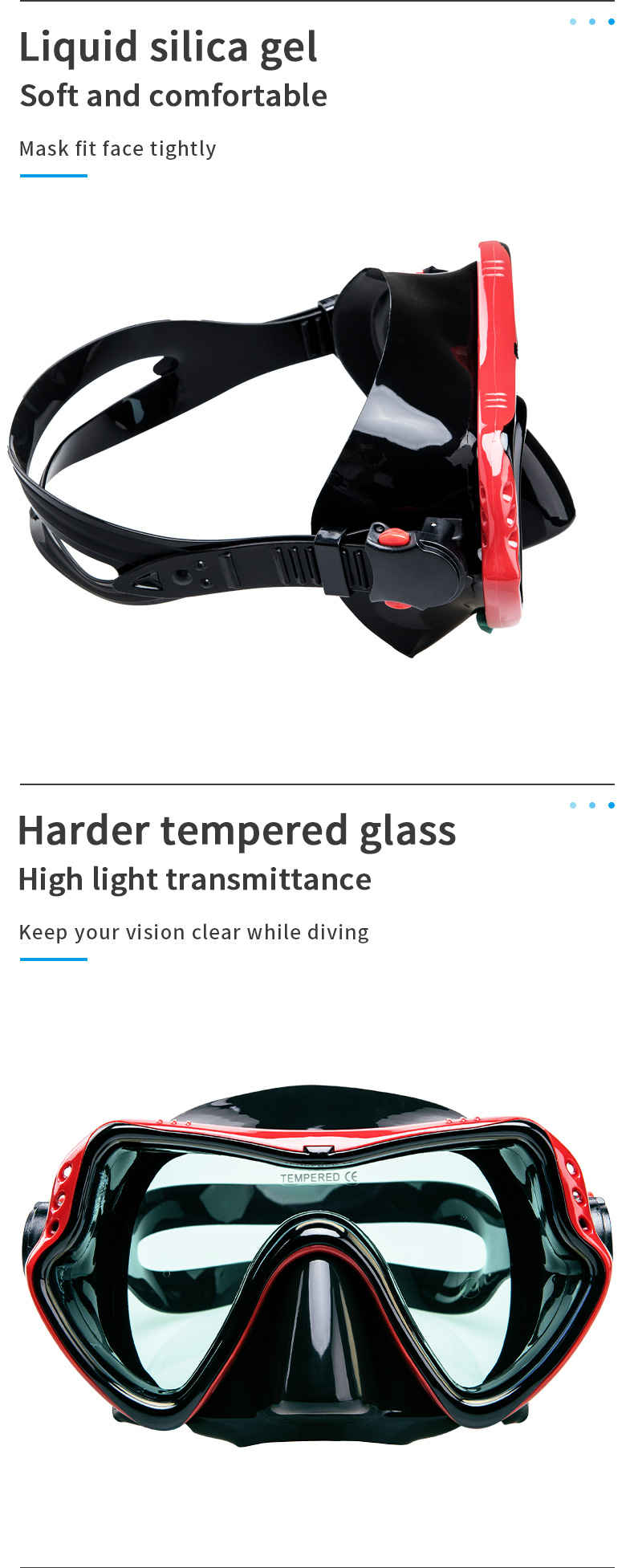 Silicone Diving Equipment with Tempered Glass Lens supplier