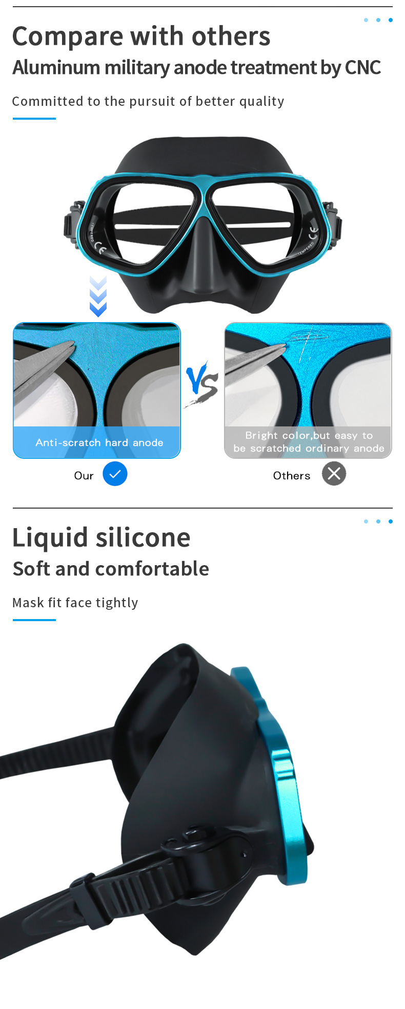 Low Volume Black and Transparent Silicone Free diving Mask supplier